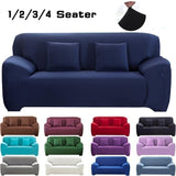 Solid Color Elastic Sofa Cover 2 Seater