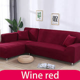 Solid Color Elastic Sofa Cover 3 Seater