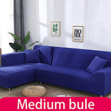 Solid Color Elastic Sofa Cover 2 Seater
