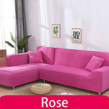 Solid Color Elastic Sofa Cover 2 Seater