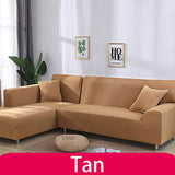 Solid Color Elastic Sofa Cover 4 Seater