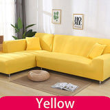 Solid Color Elastic Sofa Cover 2 Seater
