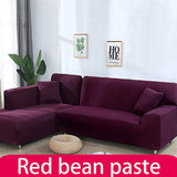 Solid Color Elastic Sofa Cover 4 Seater