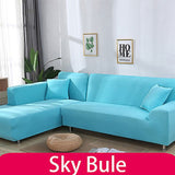 Solid Color Elastic Sofa Cover 3 Seater